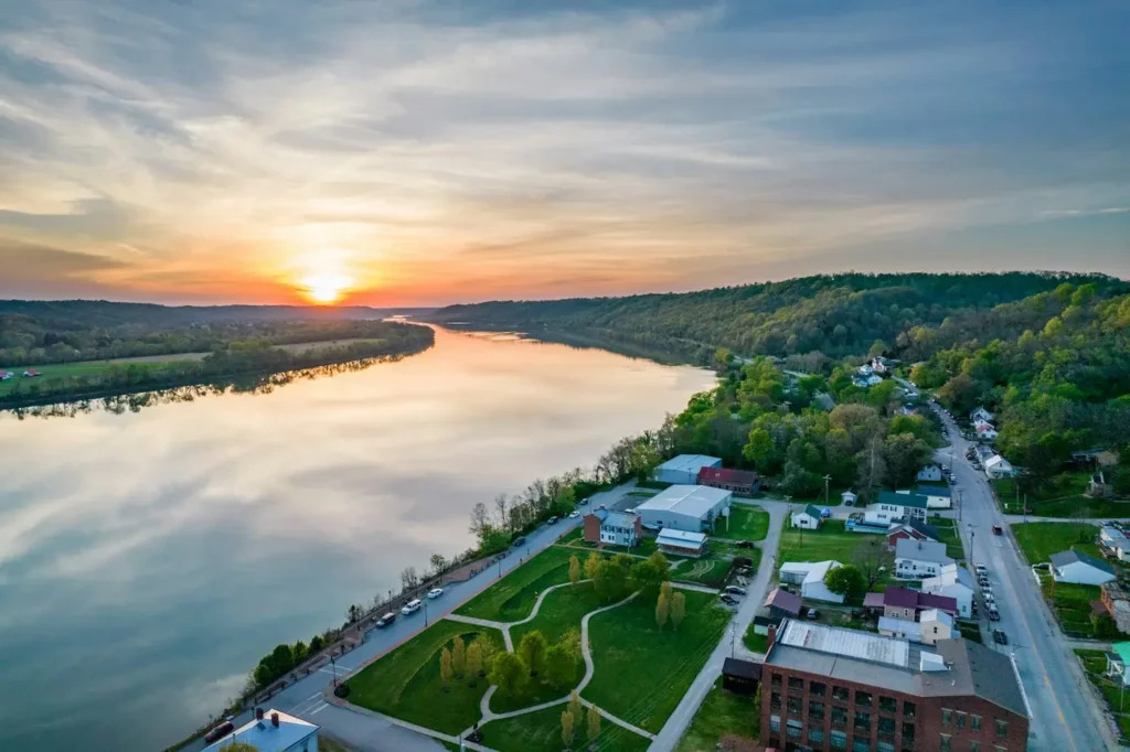 Ohio River town near Gallia County, Ohio
