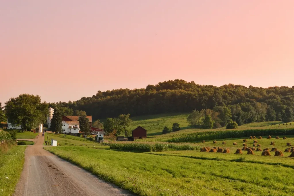 Flat farmland in rural Ohio