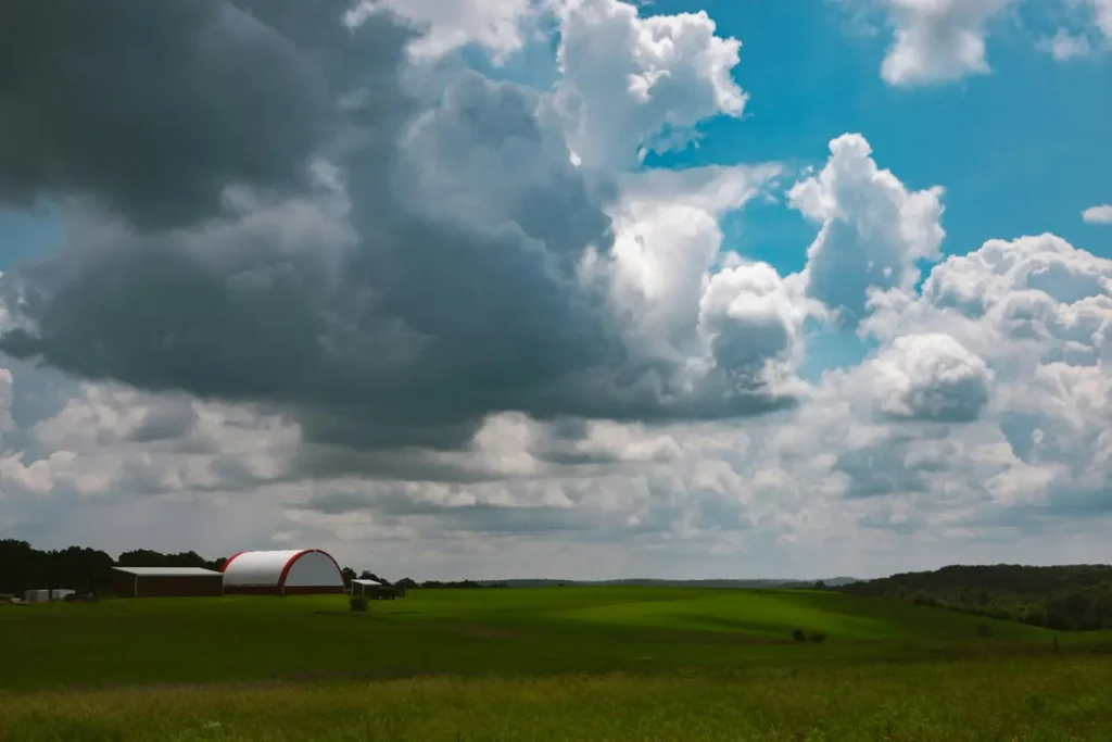 Flat farmland in rural Ohio