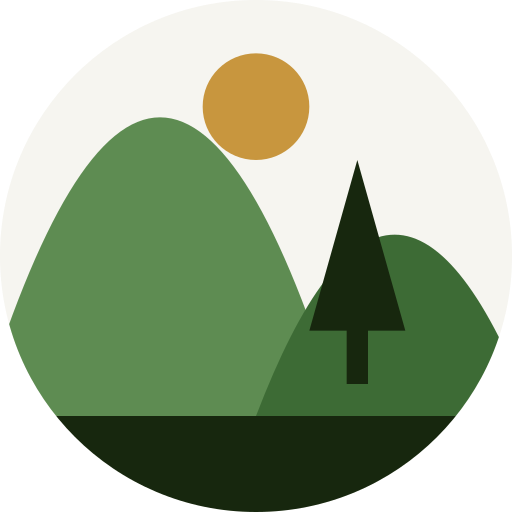 Top Land Ventures icon: green Ohio hills with a pine and a rising sun